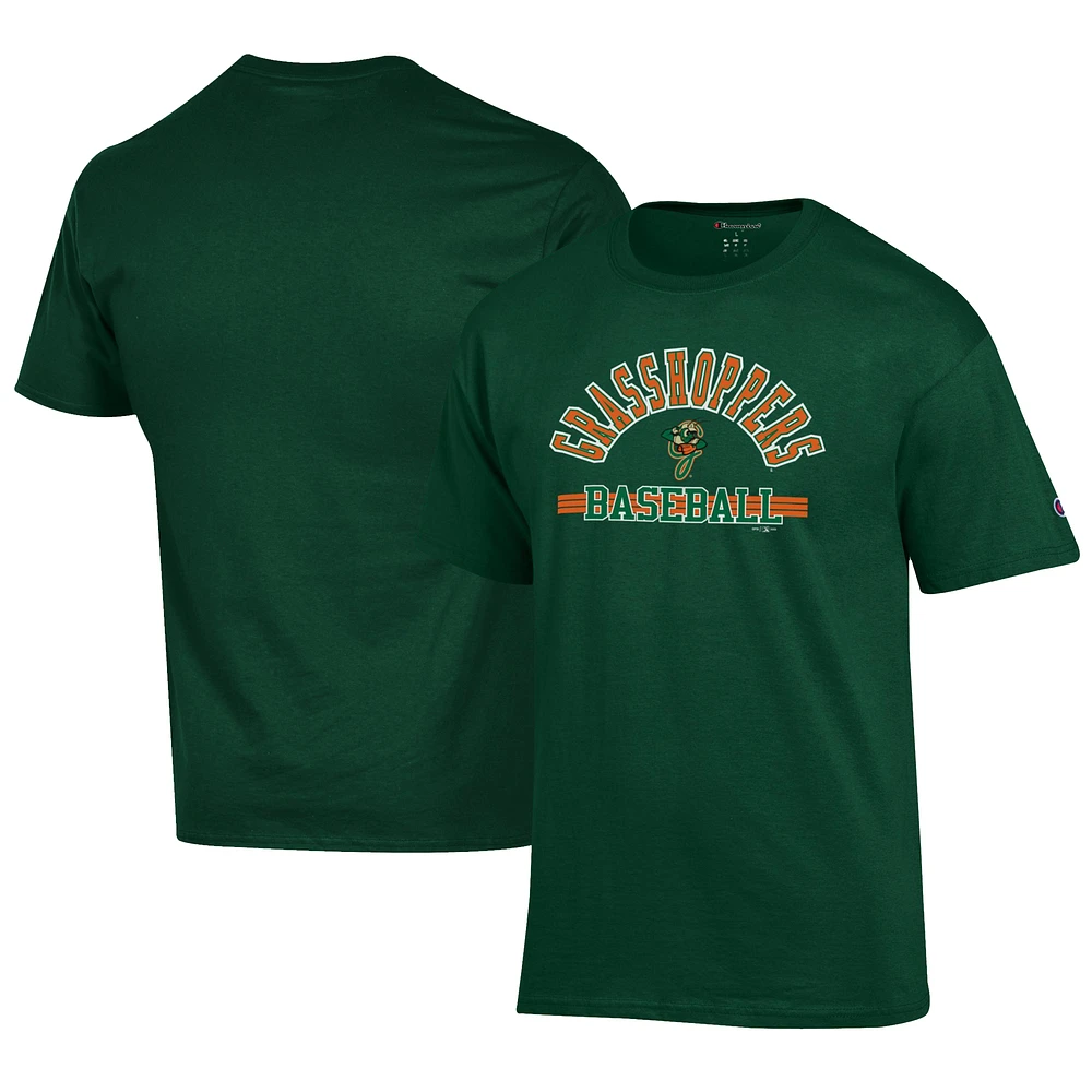 Men's Champion Green Greensboro Grasshoppers Jersey T-Shirt