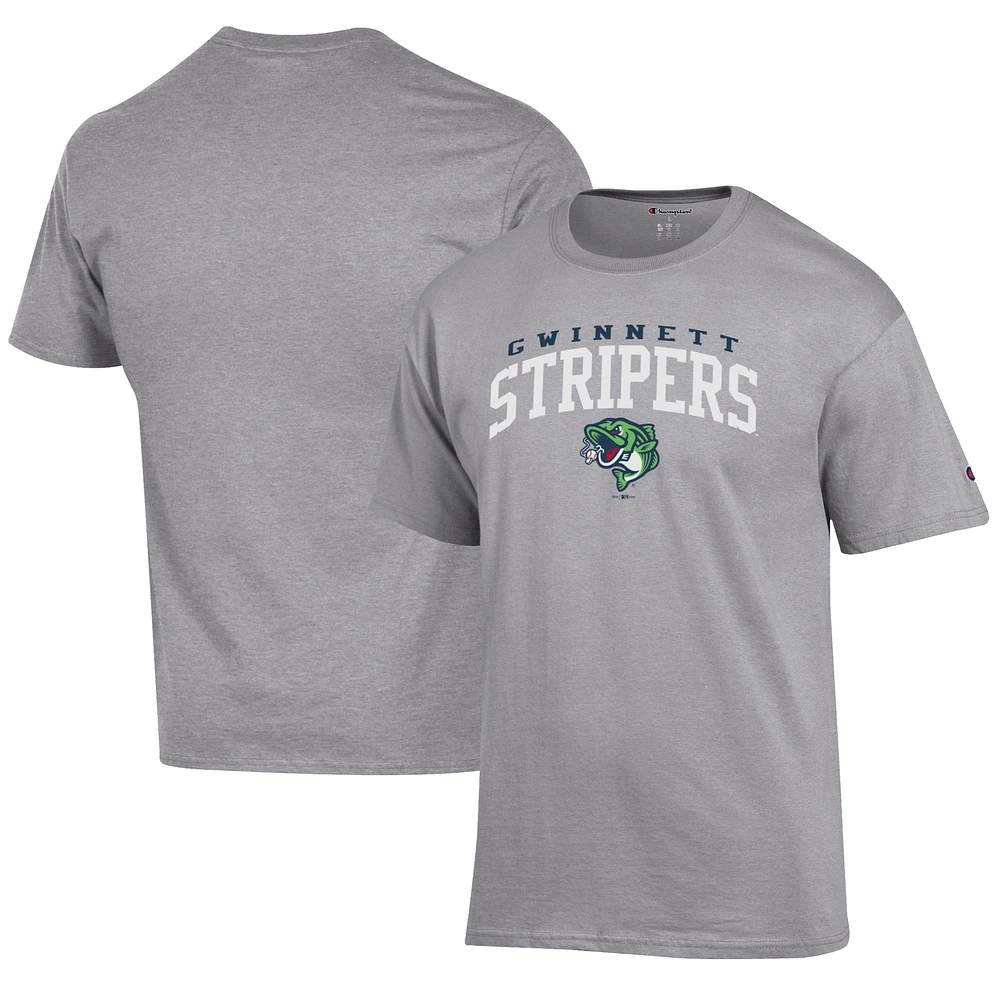 Men's Champion Gray Gwinnett Stripers Jersey T-Shirt