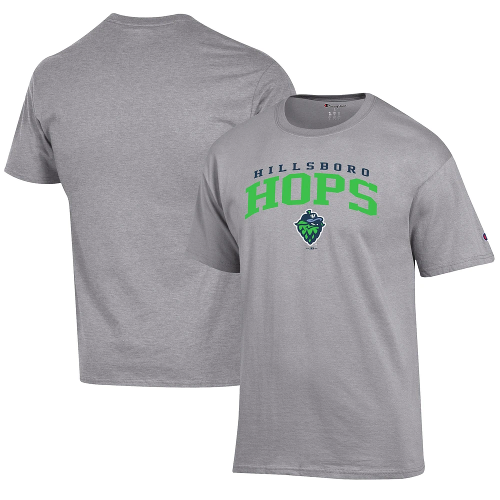 Men's Champion Gray Hillsboro Hops Jersey T-Shirt