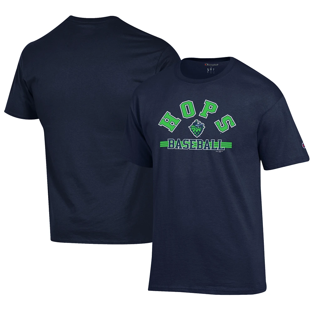 Men's Champion Navy Hillsboro Hops Logo Jersey T-Shirt