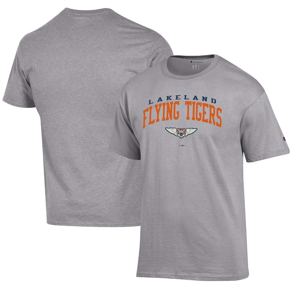 Men's Champion Gray Lakeland Flying Tigers Jersey T-Shirt