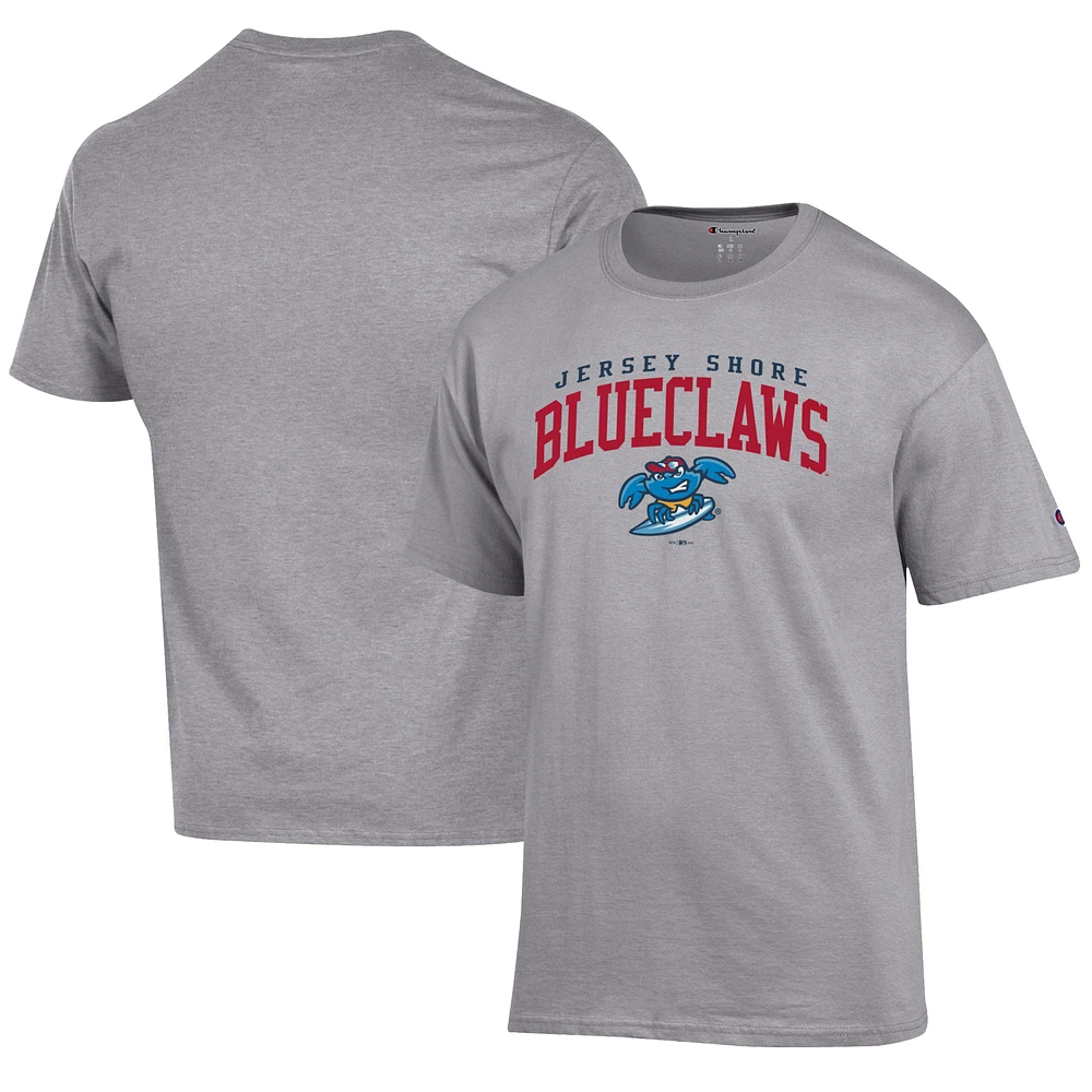 Men's Champion Gray Jersey Shore BlueClaws T-Shirt