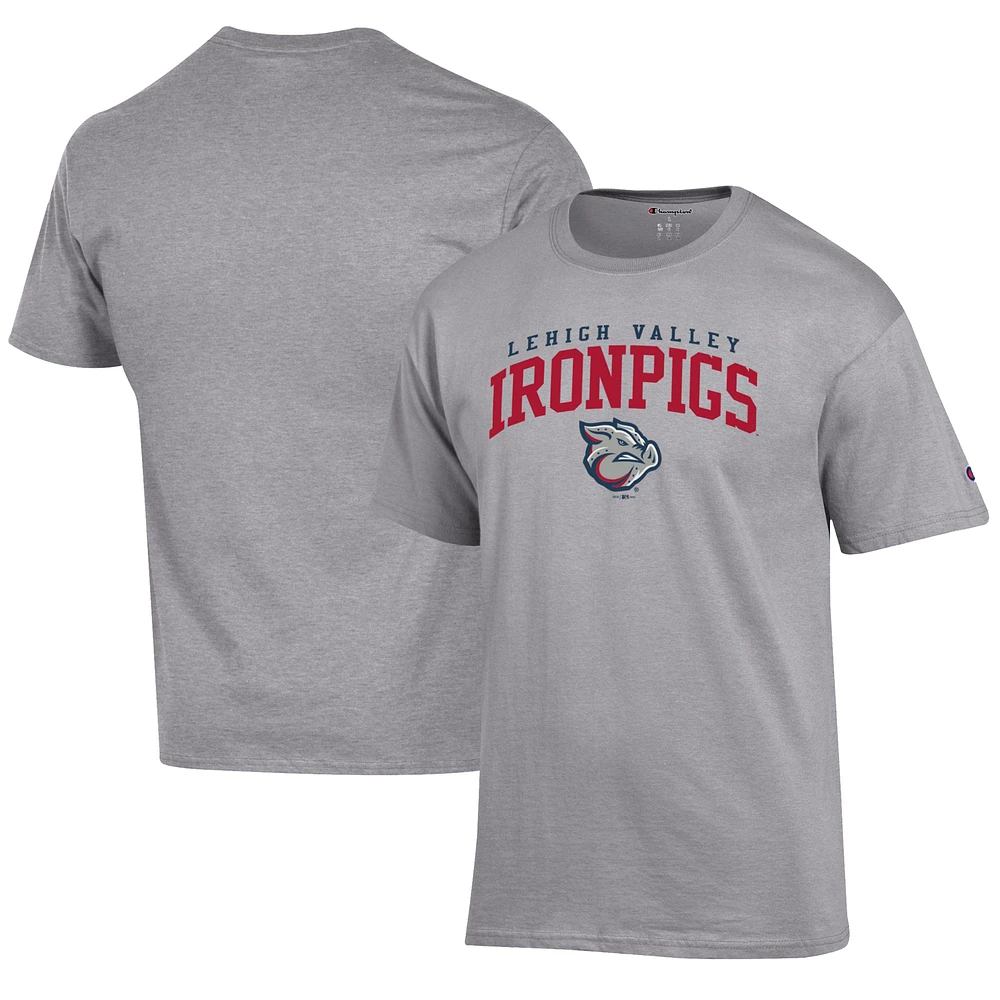 Men's Champion Gray Lehigh Valley IronPigs Jersey T-Shirt