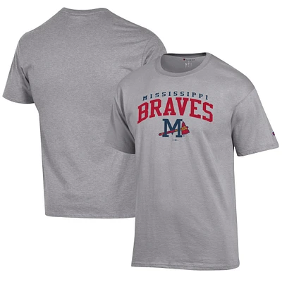 Men's Champion Gray Mississippi Braves Jersey T-Shirt