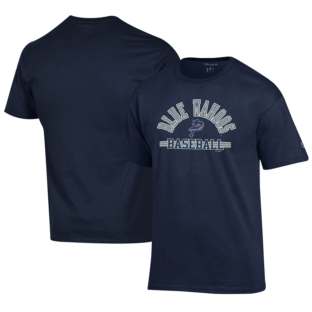 Men's Champion Navy Pensacola Blue Wahoos Jersey T-Shirt