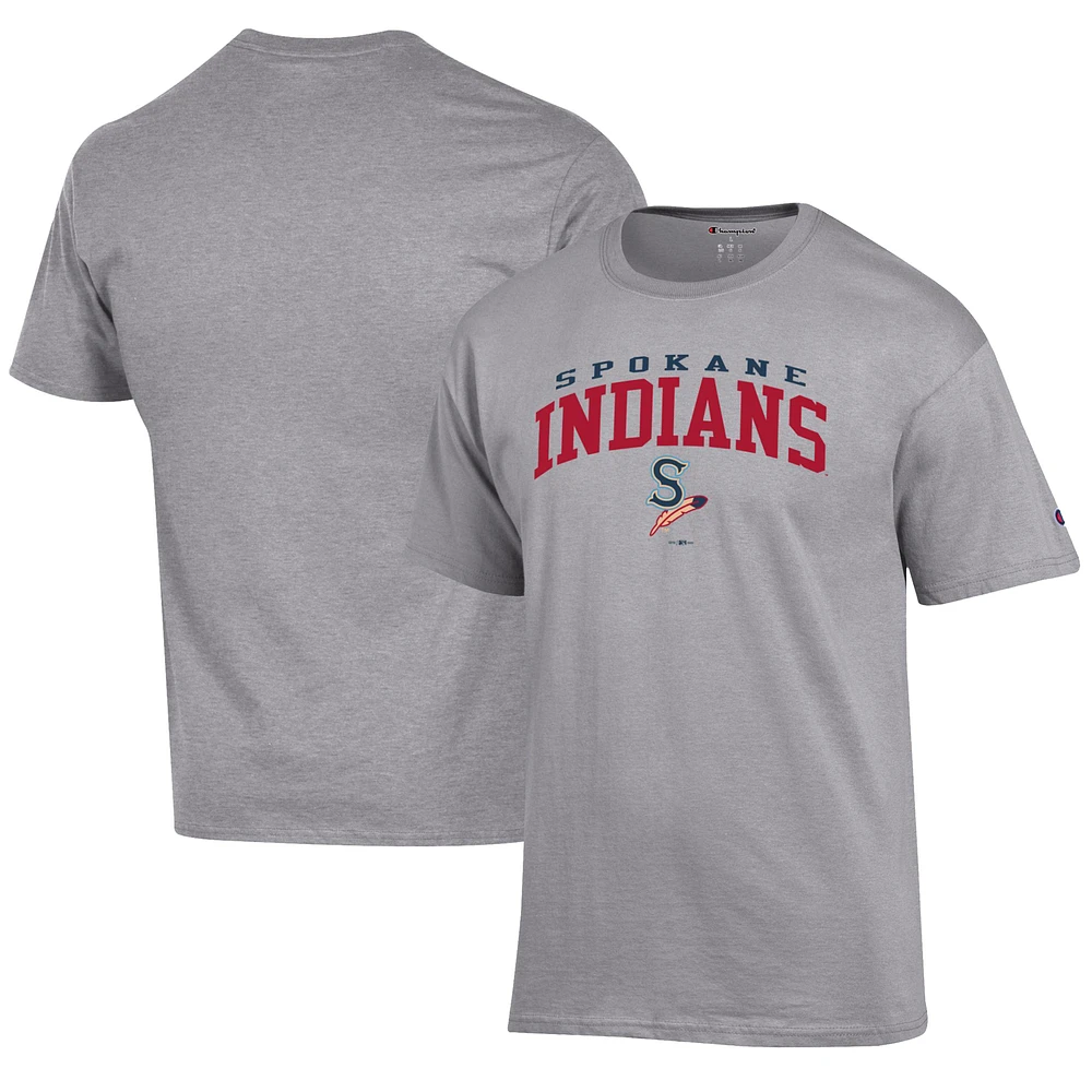 Men's Champion Gray Spokane Indians Jersey T-Shirt