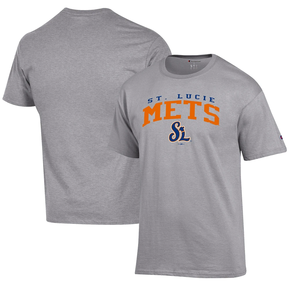 Men's Champion Gray St. Lucie Mets Jersey T-Shirt