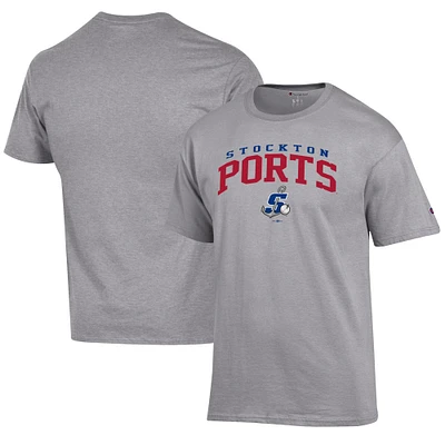 Men's Champion Gray Stockton Ports Jersey T-Shirt