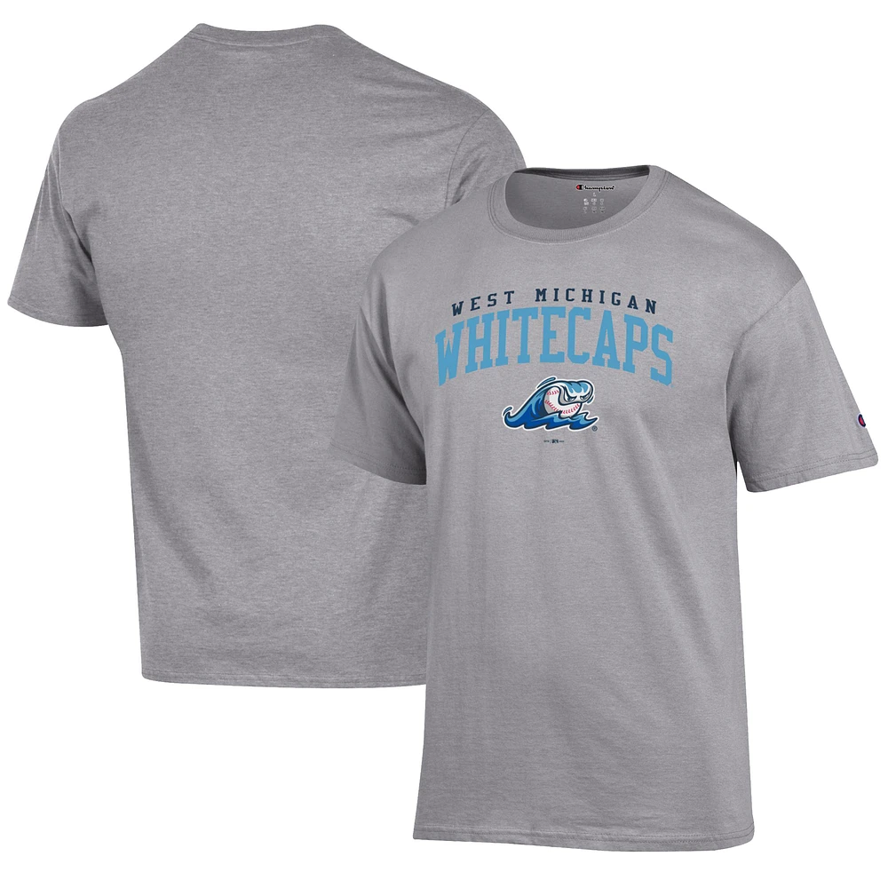 Men's Champion Gray West Michigan Whitecaps Jersey T-Shirt