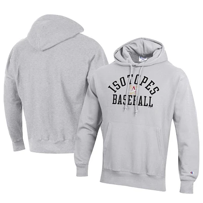 Men's Champion Gray Albuquerque Isotopes Baseball Reverse Weave Pullover Hoodie