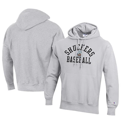 Men's Champion Gray Biloxi Shuckers Baseball Reverse Weave Pullover Hoodie
