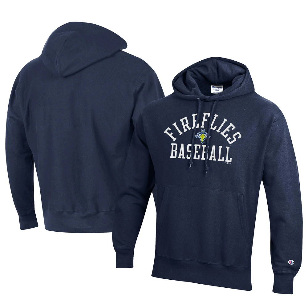 Men's Champion Navy Columbia Fireflies Baseball Reverse Weave Pullover Hoodie