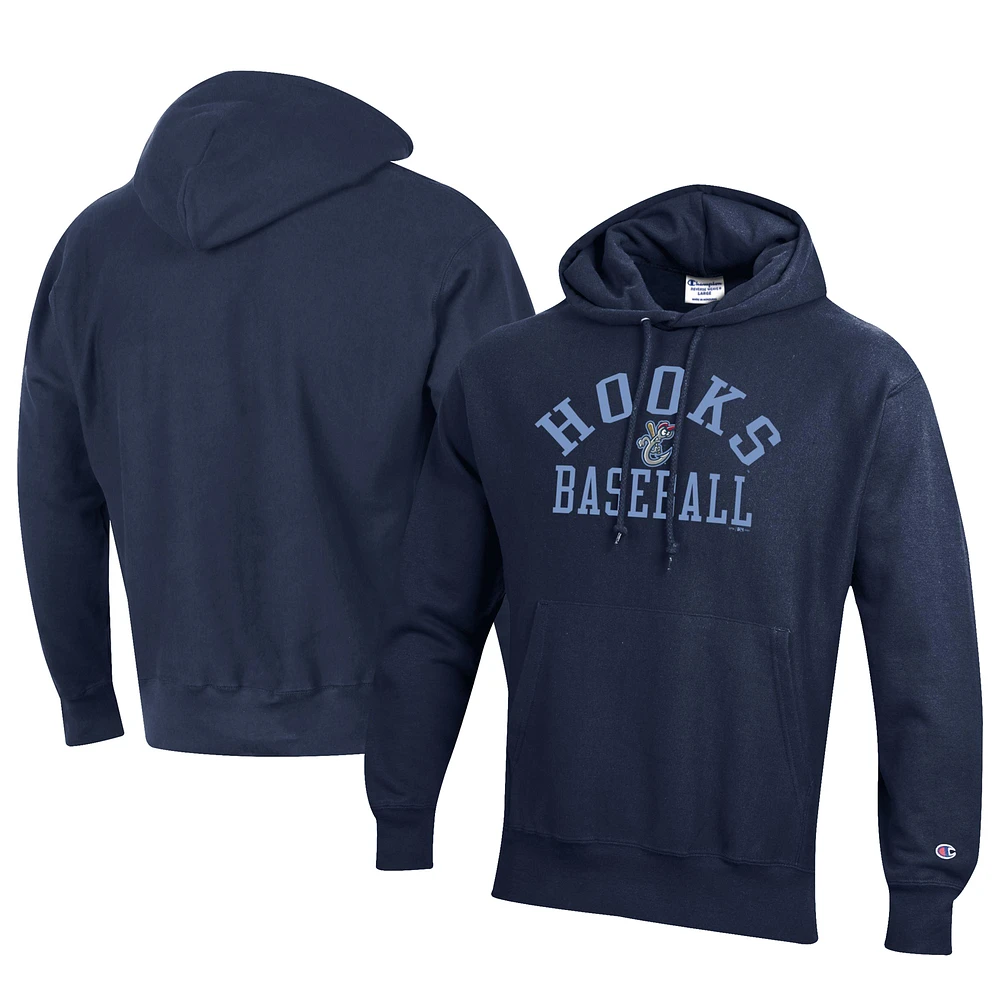 Men's Champion Navy Corpus Christi Hooks Baseball Reverse Weave Pullover Hoodie