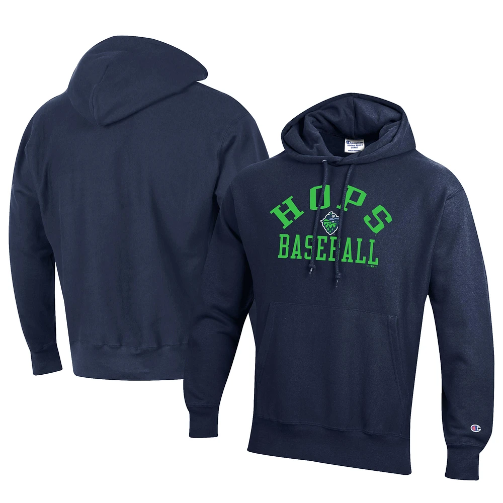 Men's Champion Navy Hillsboro Hops Baseball Reverse Weave Pullover Hoodie