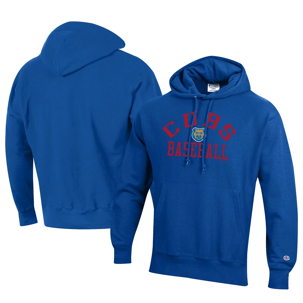 Men's Champion Royal Iowa Cubs Baseball Reverse Weave Pullover Hoodie