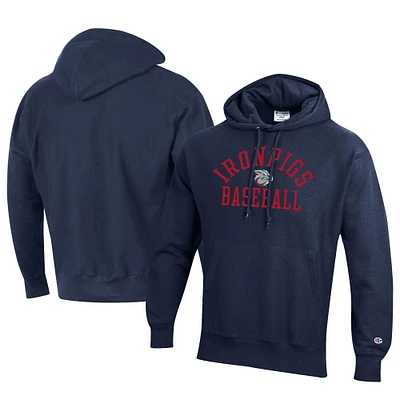 Men's Champion Navy Lehigh Valley IronPigs Baseball Reverse Weave Pullover Hoodie