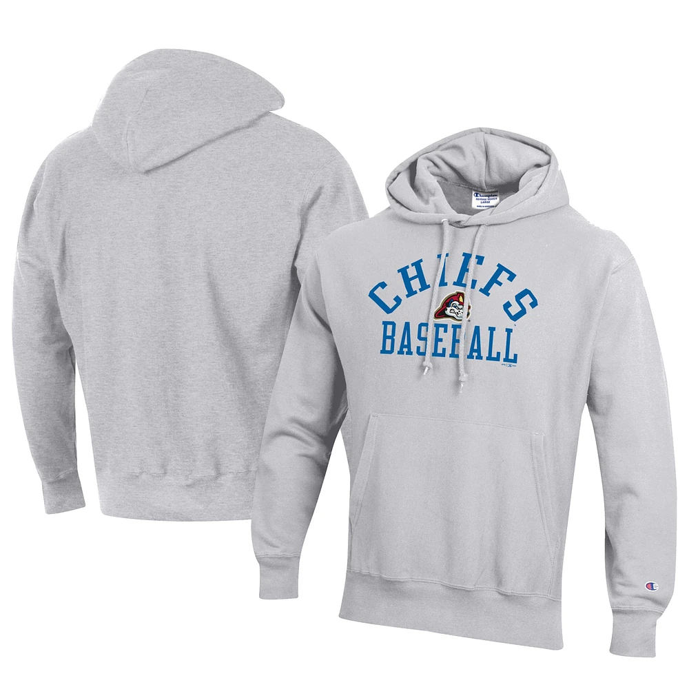 Men's Champion Gray Peoria Chiefs Baseball Reverse Weave Pullover Hoodie