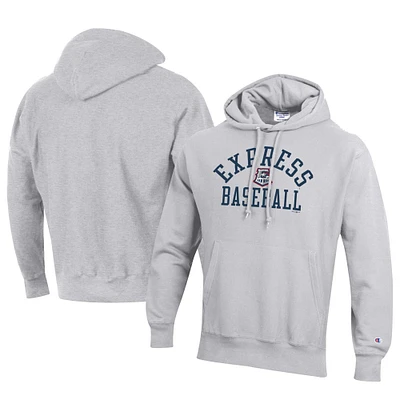 Men's Champion Gray Round Rock Express Baseball Reverse Weave Pullover Hoodie