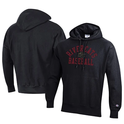 Men's Champion Black Sacramento River Cats Baseball Reverse Weave Pullover Hoodie