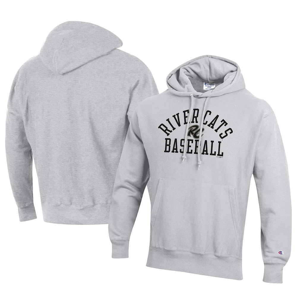 Men's Champion Gray Sacramento River Cats Baseball Reverse Weave Pullover Hoodie
