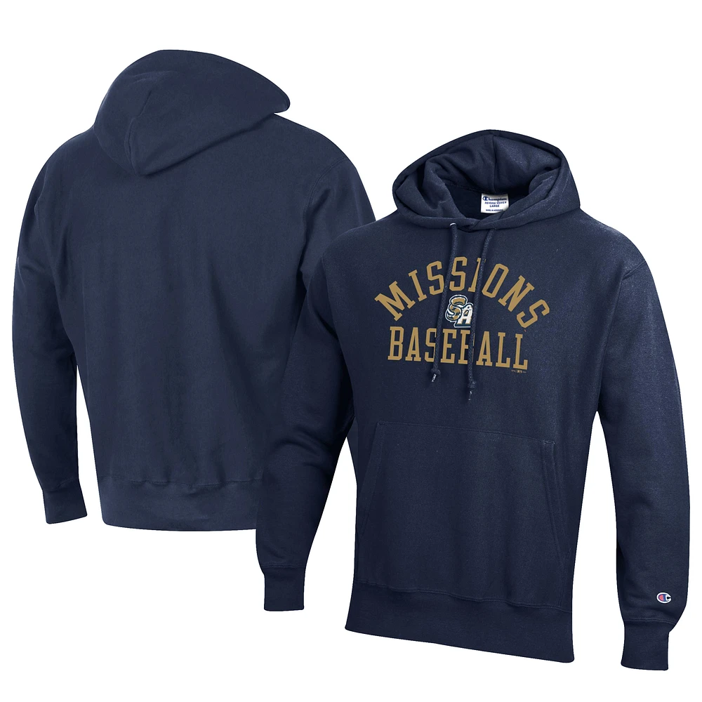 Men's Champion Navy San Antonio Missions Baseball Reverse Weave Pullover Hoodie