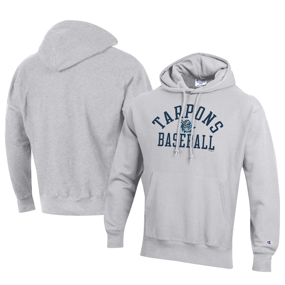 Men's Champion Gray Tampa Tarpons Baseball Reverse Weave Pullover Hoodie
