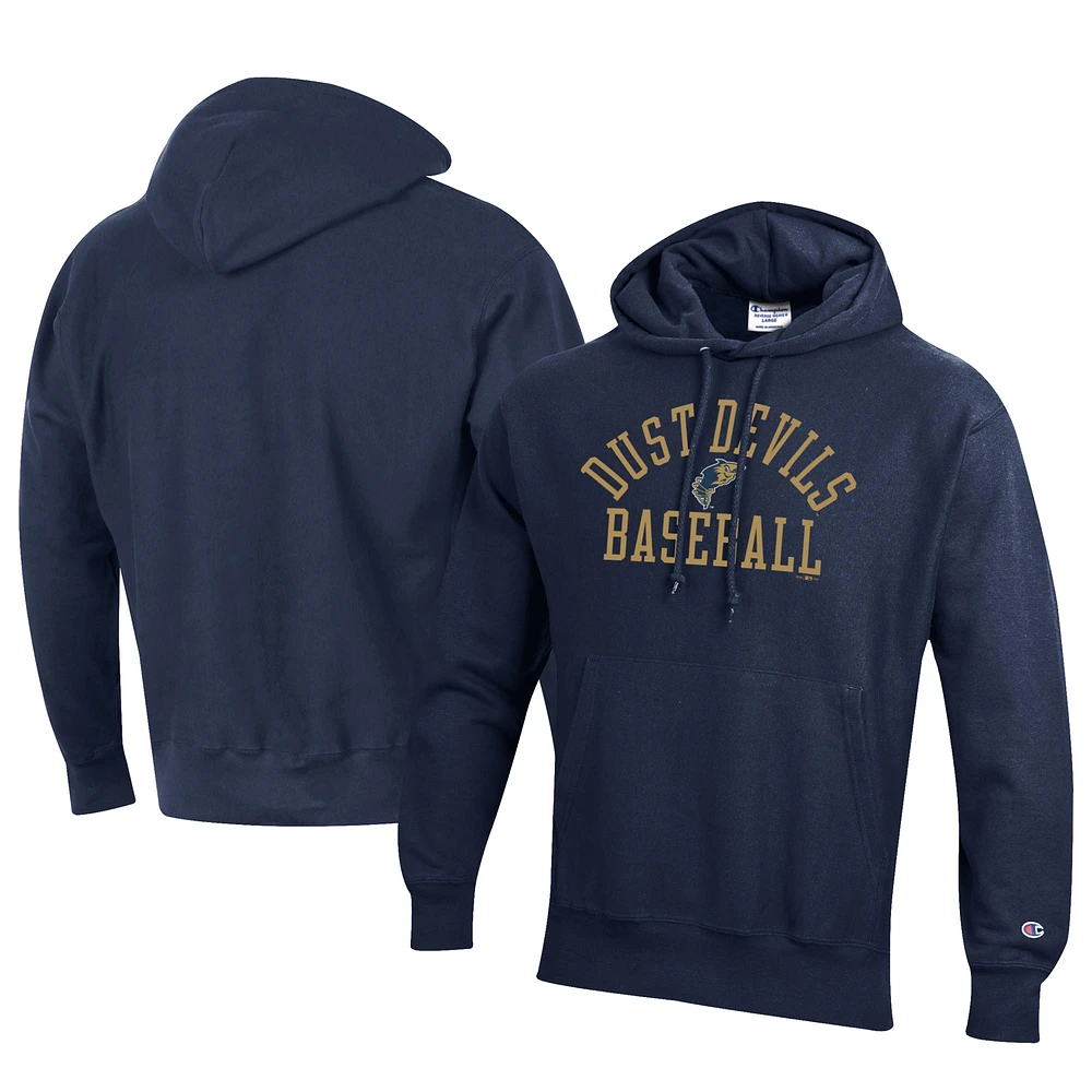 Men's Champion Navy Tri-City Dust Devils Baseball Reverse Weave Pullover Hoodie