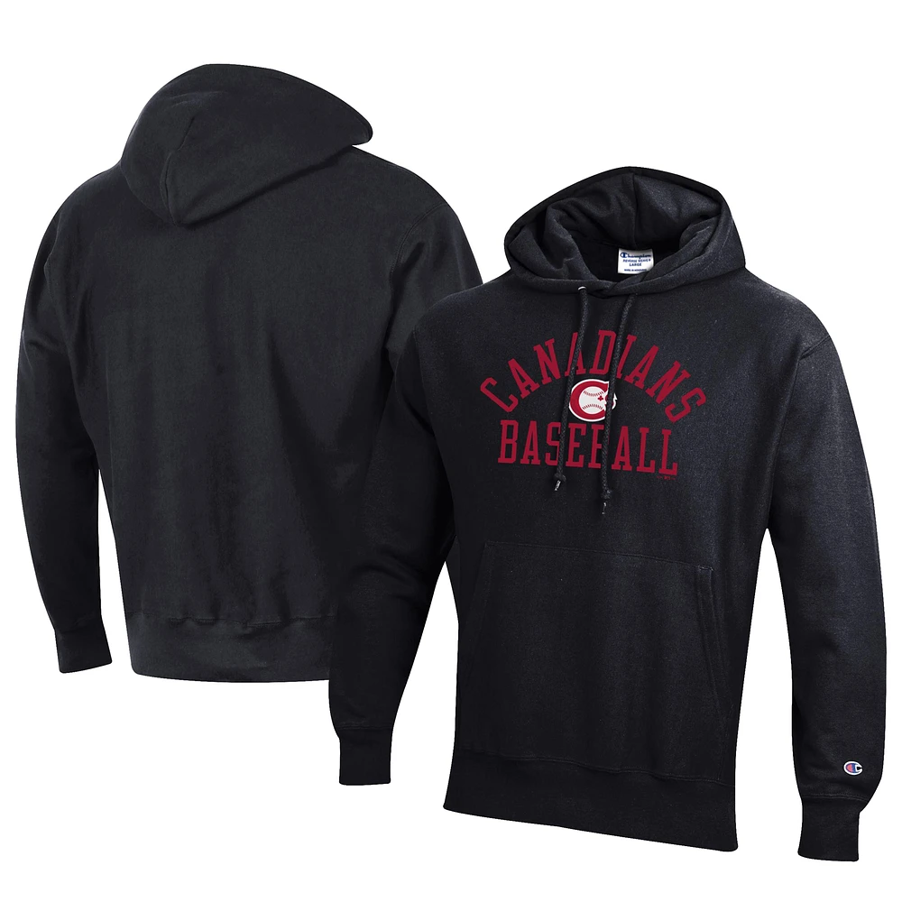 Men's Champion Black Vancouver Canadians Baseball Reverse Weave Pullover Hoodie