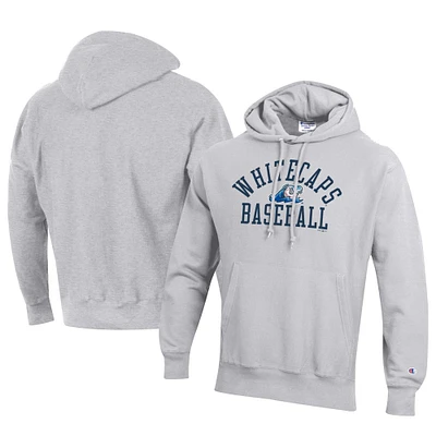 Men's Champion Gray West Michigan Whitecaps Baseball Reverse Weave Pullover Hoodie