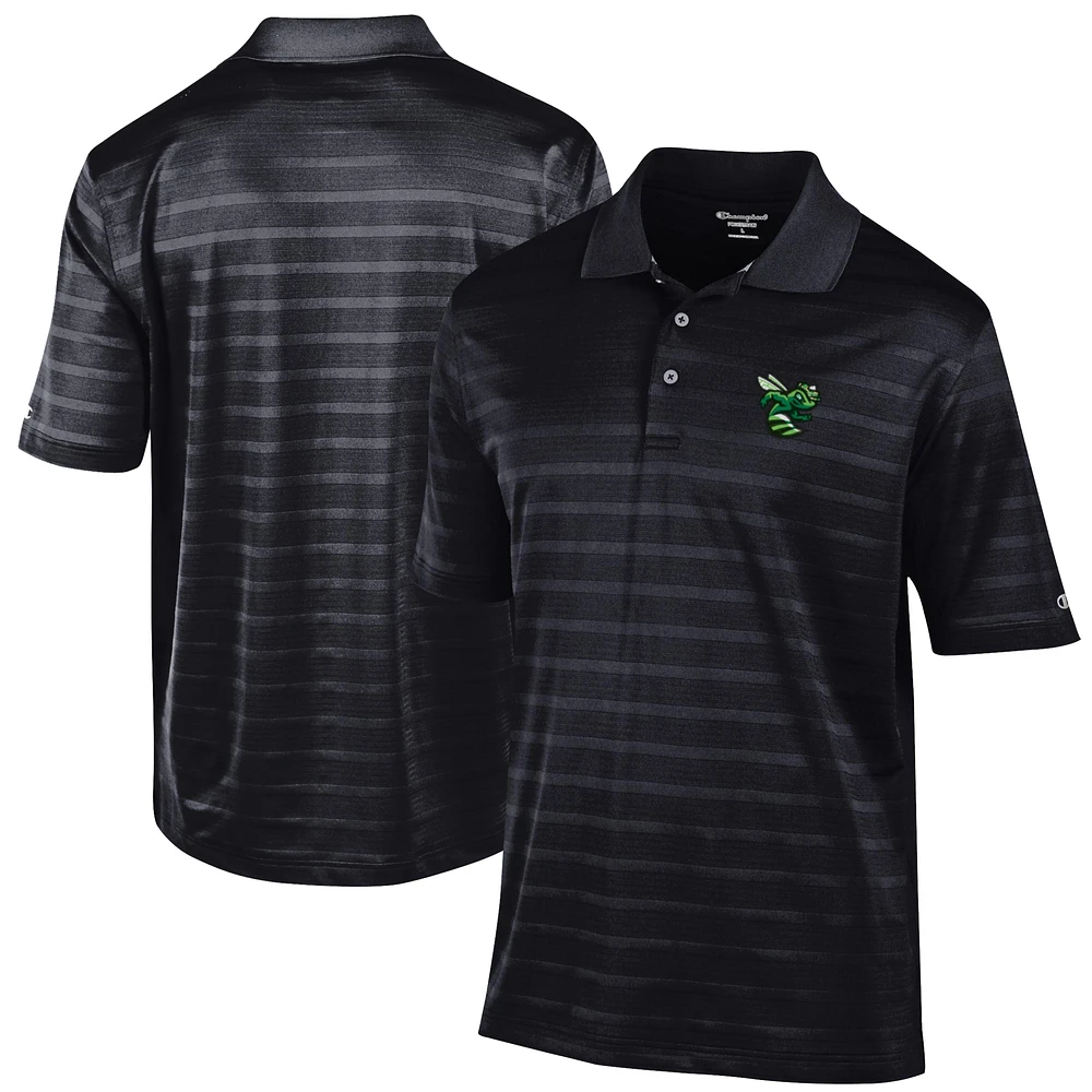 Men's Champion Black Augusta GreenJackets Textured Solid Polo