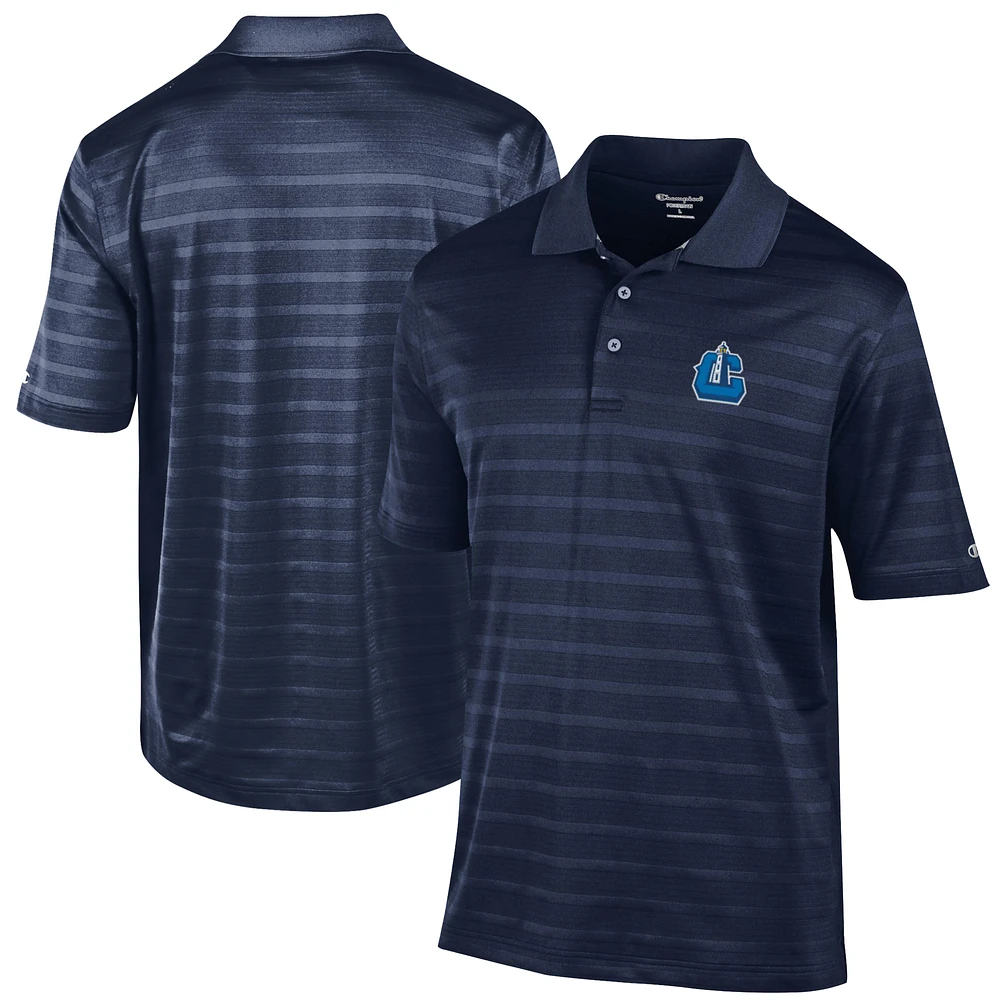 Men's Champion Navy Lake County Captains Textured Solid Polo