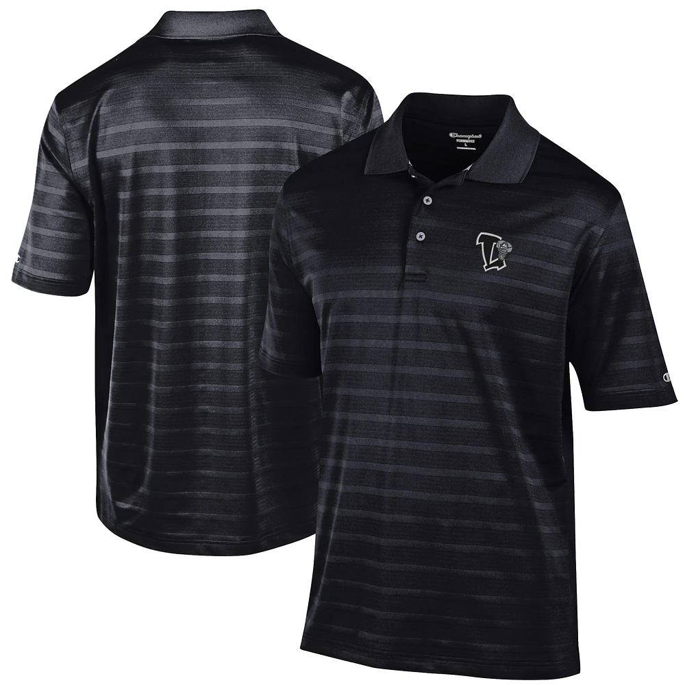Men's Champion Black Lansing Lugnuts Textured Solid Polo