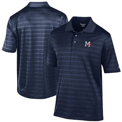 Men's Champion Navy Mississippi Braves Textured Solid Polo