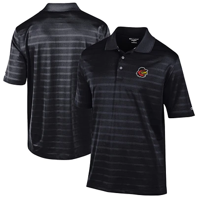 Men's Champion Black Rochester Red Wings Textured Solid Polo