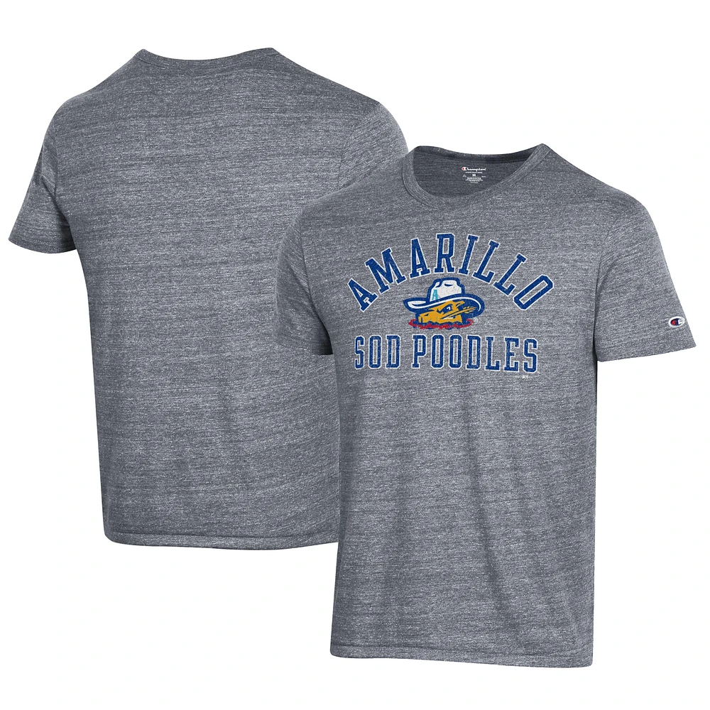 Men's Champion Gray Amarillo Sod Poodles Ultimate Tri-Blend T-Shirt