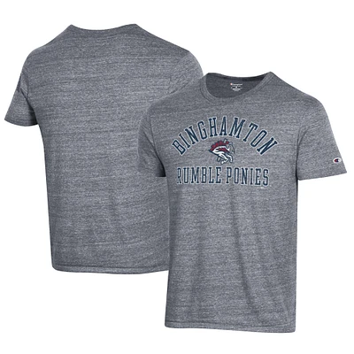 Men's Champion Gray Binghamton Rumble Ponies Ultimate Tri-Blend T-Shirt