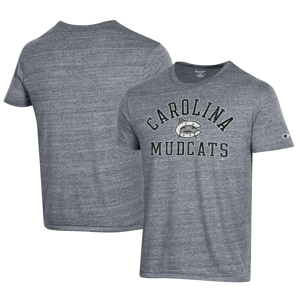 Men's Champion Gray Carolina Mudcats Ultimate Tri-Blend T-Shirt