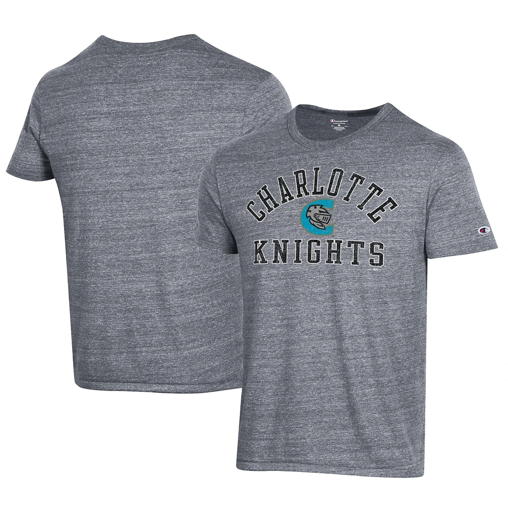 Men's Champion Gray Charlotte Knights Ultimate Tri-Blend T-Shirt
