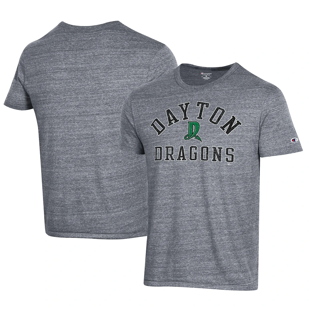 Men's Champion Gray Dayton Dragons Ultimate Tri-Blend T-Shirt