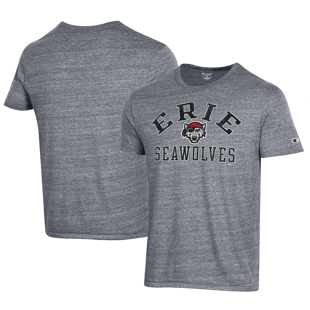 Men's Champion Gray Erie SeaWolves Ultimate Tri-Blend T-Shirt