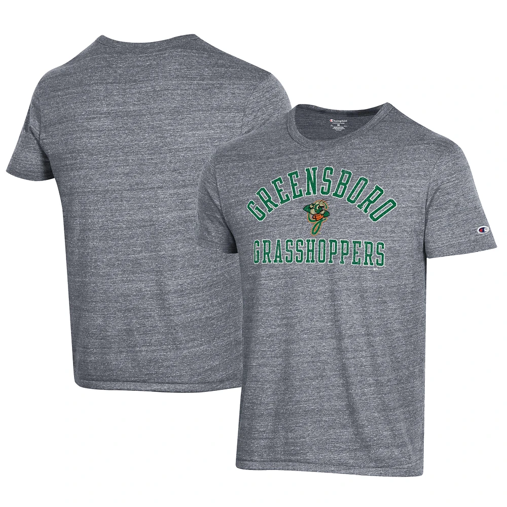 Men's Champion Gray Greensboro Grasshoppers Ultimate Tri-Blend T-Shirt