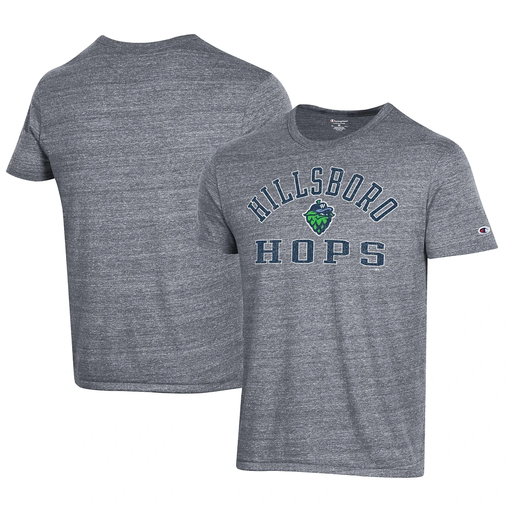 Men's Champion Gray Hillsboro Hops Ultimate Tri-Blend T-Shirt