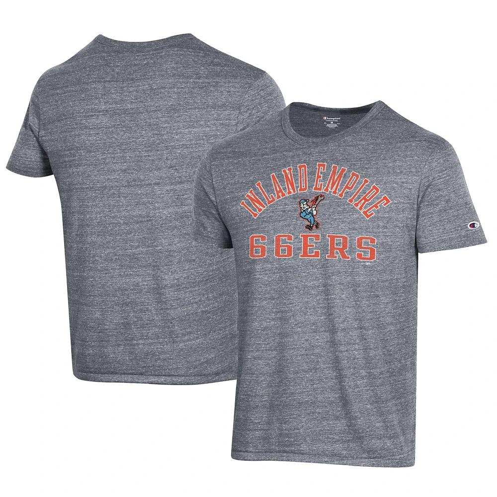 Men's Champion Gray Inland Empire 66ers Ultimate Tri-Blend T-Shirt