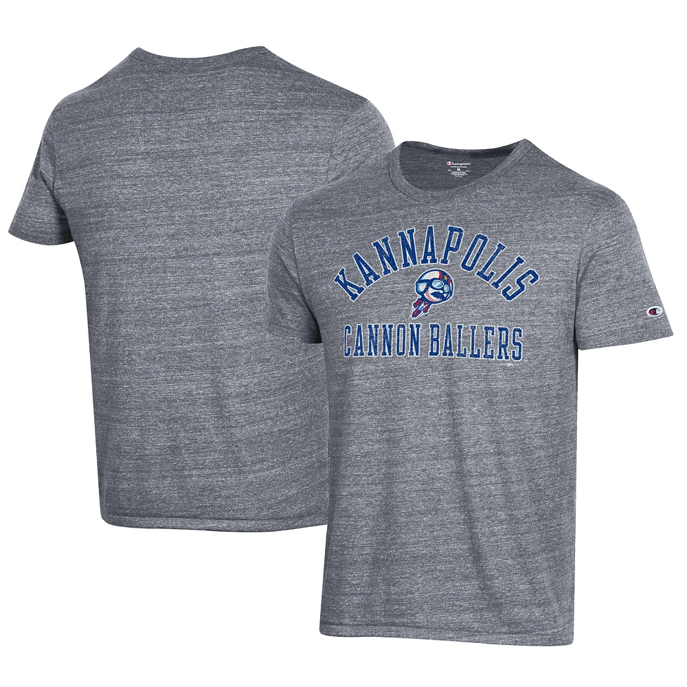 Men's Champion Gray Kannapolis Cannon Ballers Ultimate Tri-Blend T-Shirt