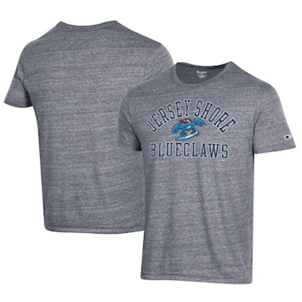 Men's Champion Gray Lakewood Blueclaws Ultimate Tri-Blend T-Shirt