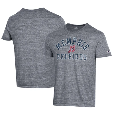 Men's Champion Gray Memphis Redbirds Ultimate Tri-Blend T-Shirt