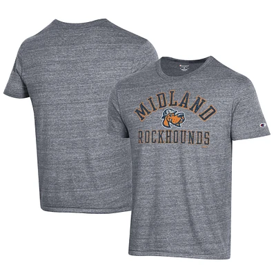 Men's Champion Gray Midland Rockhounds Ultimate Tri-Blend T-Shirt