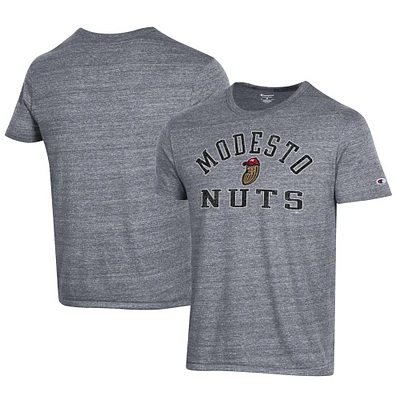 Men's Champion Gray Modesto Nuts Ultimate Tri-Blend T-Shirt