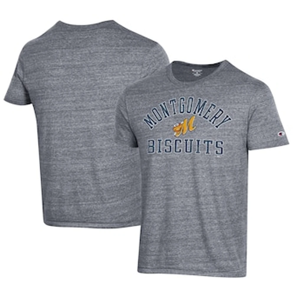 Men's Champion Gray Montgomery Biscuits Ultimate Tri-Blend T-Shirt