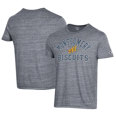 Men's Champion Gray Montgomery Biscuits Ultimate Tri-Blend T-Shirt